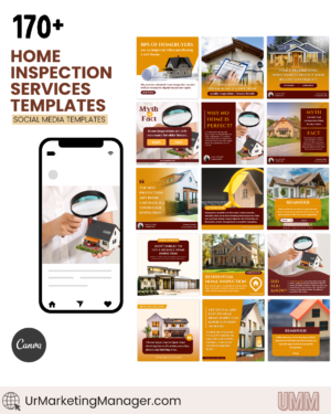 Home or House safety inspectors checker Property Real estate inspection Pests control CANVA Instagram Facebook social media posts templates